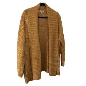 Ava & Viv 2X mustard marled cardigan sweater